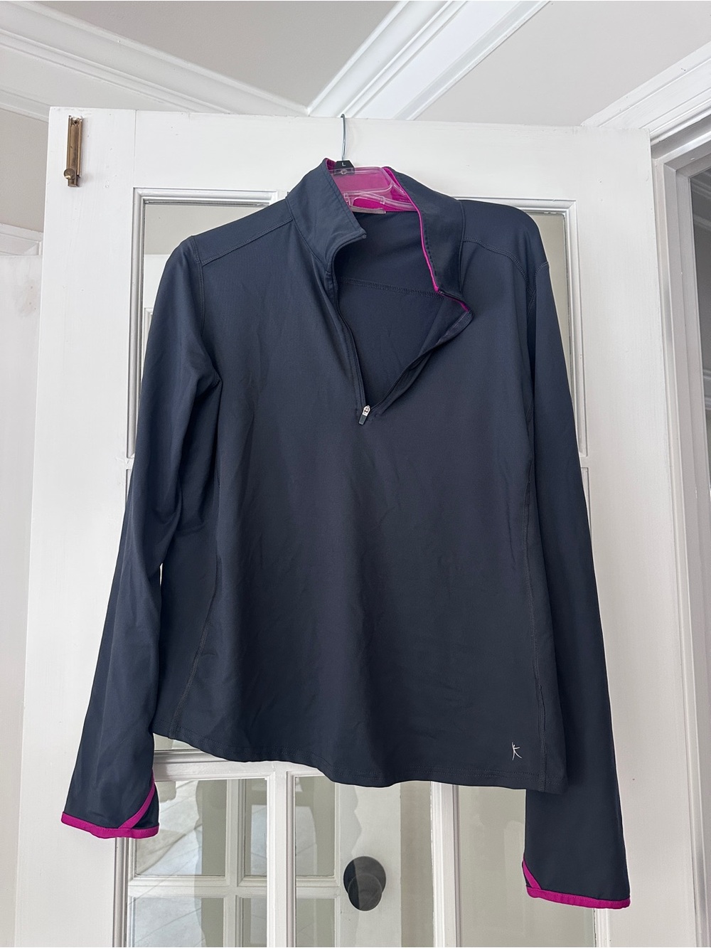 Danskin Now Gray Top with Bright Pink Accents